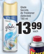 Glade Secrets Air Freshener (Selected)-180ml Each