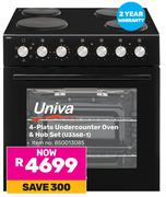 Univa 4-Plate Undercounter Oven & Hob Set U336B-1