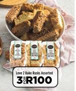 Love 2 Bake Rusks Assorted-For 3