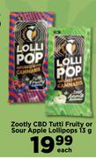 Zootly CBD Tutti Fruity Or Sour Apple Lollipops-13g Each
