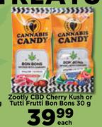 Zootly CBD Cherry Kush Or Tutti Frutti Bon Bons-30g Each