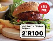 Mini Beef Or Chicken Burgers-For 2