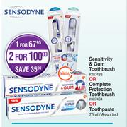 Sensodyne Sensitivity & Gum Toothbrush Or Complete Protection Toothbrush Or Toothpaste-75ml