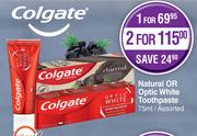 Colgate Natural Or Optic White Toothpaste Assorted-75ml