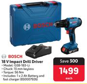 Bosch 18V Impact Drill Driver GSB-183-Li