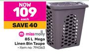 Miss Molly 85L Mega Linen Bin Taupe