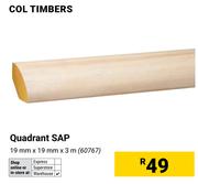 Col Timbers Quadrant Sap-19mm x 19mm x 3m