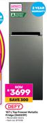 Defy 157L Top Freezer/Fridge Metallic DAD239
