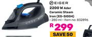 Eiger 2200W Ader Ceramic Steam Iron EG-SI004