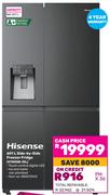 Hisense 601L Side By Side Freezer/Fridge H780SB-IDL