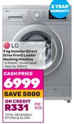 LG 9Kg Inverter Direct Drive Front Loader Washing Machine 836173