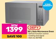 Defy 30Ltr Solo Microwave Oven 837188