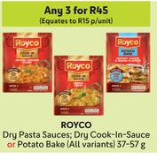 Royco Dry Pasta Sauces, Dry Cook-In-Sauce Or Potato Bake (All Variants)-For Any 3 x 37-57g