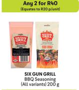 Six Gun Grill BBQ Seasoning(All Variants)--Fro Any 2 x 200g