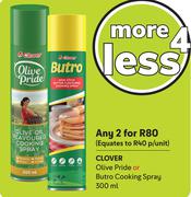 Clover Olive Pride Or Butro Cooking Spray-For Any 2 x 300ml