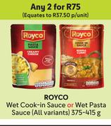 Royco Wet Cook-In Sauce Or Wet Pasta Sauce ( All Variants)-For Any 2 x 375-415g