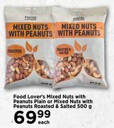 Food Lover's Mixed Nuts With Peanuts Plain Or Mixed Nuts With Peanuts Roasted & Salted-500g Each