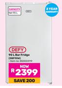 Defy 90L Bar Fridge DBF90W