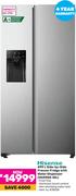 Hisense 499Ltr Side-By-Side Freezer Fridge With Water Dispenser H690SS-IDL