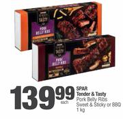 Spar Tender & Tasty Pork Belly Ribs Sweet & Sticky Or BBQ-1Kg