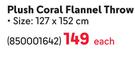 Home Living Plush Coral Flannel Throw-Each