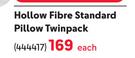 Primaries Hollow Fibre Standard Pillow (Twinpack)-Each