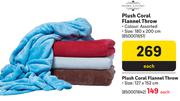 Home Living Plush Coral Flannel Throw-Each