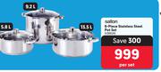 Salton 6-Piece Stainless Steel Pot Set-Per Set