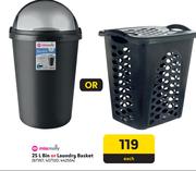 Missmolly 25Ltr Bin Or laundry Basket-Each