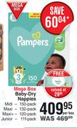 Pampers Baby Dry Nappies Mega Box-Per Box