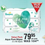 Pampers Aqua Pure Wipes Value Pack-3 x 48's Per Pack