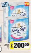 Baby Soft Toilet Tissue Rolls 2 Ply-For 2 x 18s