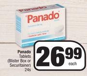 Panado Tablets Blister Box Or Securitainer-24s Each