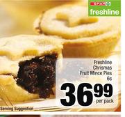 Freshline Christmas Fruit Mince Pies-6s Per Pack