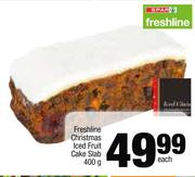 Freshline Christmas Iced Fruit Cake Slab-400g Each