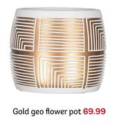 Gold Geo Flower Pot