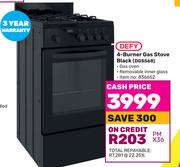 Defy 4-Burner Gas Stove (Black) DGS568