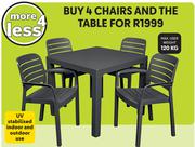 GSI Clifton Slatted Arm Chair + GSI Clifton Table-Both For