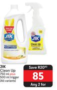 Jik Clean Up Trigger 750ml Plus 500ml-For Any 2 