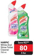 Harpic White & Shine Toilet Cleaner-For 3 x 750ml 