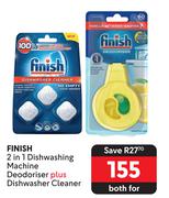 Finish 2 In 1 Dishwashing Machine Deodoriser Plus Dishwasher Cleaner-Both For