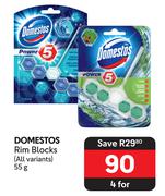 Domestos Rim Blocks (All Variants)-For 4 x 55g