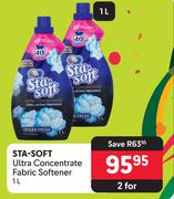 Sta Soft Ultra Concentrate Fabric Softener-For 2 x 1L