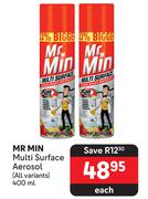 Mr Min Multi Surface Aerosol (All Variants)-400ml Each