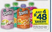 Rhodes Squish Infant Food Assorted-Any 4 x 110ml