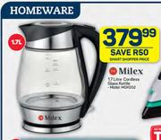 Milex 1.7L Cordless Glass Kettle MGK002
