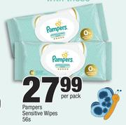 Pampers Sensitive Wipes-56's Per Pack
