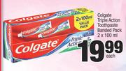 Colgate Triple Action Toothpaste Banded Pack-2 x 100ml 