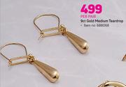 9ct Gold Medium Teardrop-Per Pair