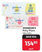 Johnson's Baby Wipes-336's/432's Each